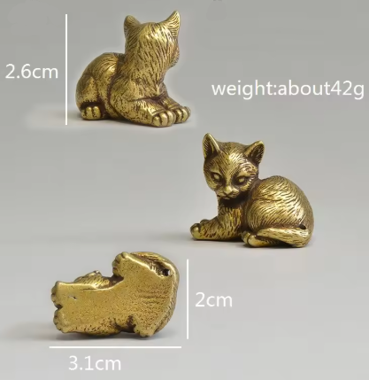 SOLID BRASS CAT ORNAMENT