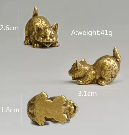 SOLID BRASS CAT ORNAMENT