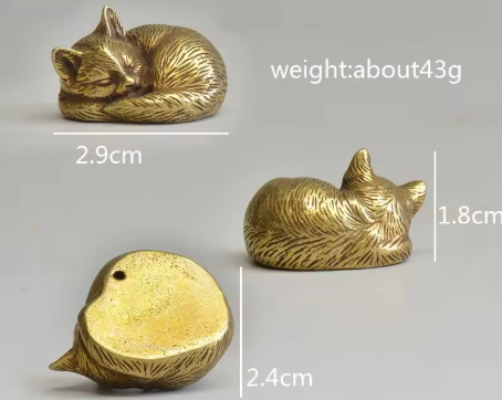 SOLID BRASS CAT ORNAMENT