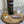 DECORATIVE 'OAK BARREL LID STYLE' DISPLAY PLINTH WITH COPPER FLAME-PAINTED INSERT