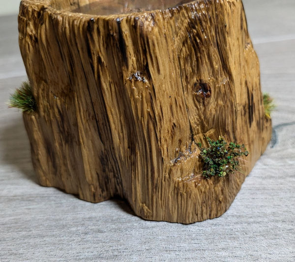 scotch on the rocks oak display plinth with copper flame-painted insert