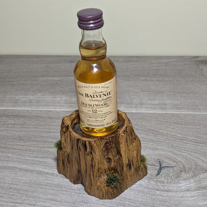 scotch on the rocks oak display plinth with copper flame-painted insert