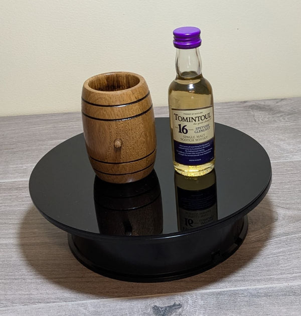 MINI OAK BARREL FOR MINIATURE WHISKY BOTTLE WITH WOODEN BUNG