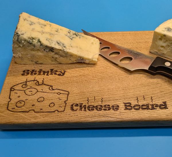 stinky cheese oak cheeseboard