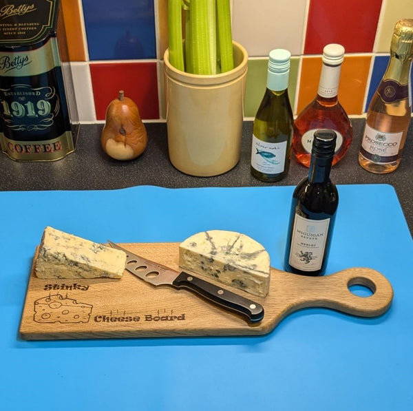stinky cheese oak cheeseboard