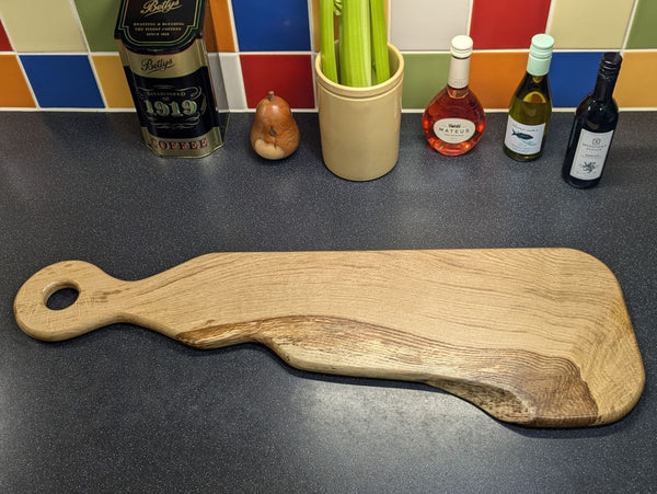 LIVE-EDGE OAK CHARCUTERIE SERVING BOARD & OAK (Yakisugi) WALL HANGER