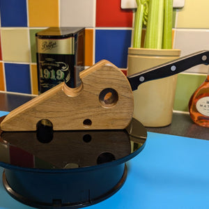 oak cheese wedge knife block and cheese knife