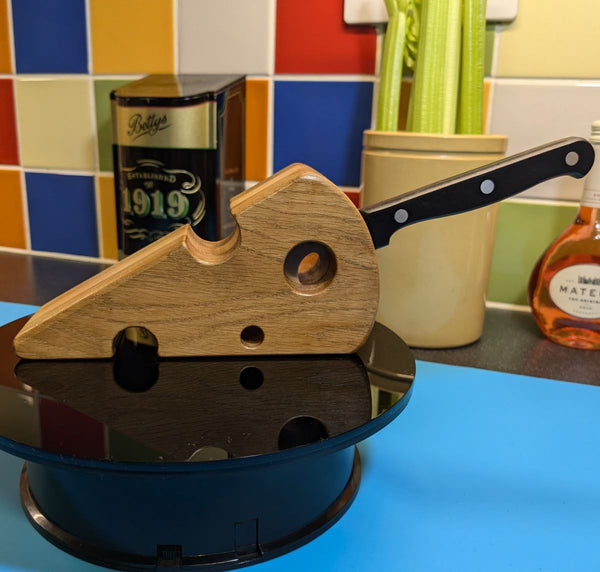 oak cheese wedge knife block and cheese knife