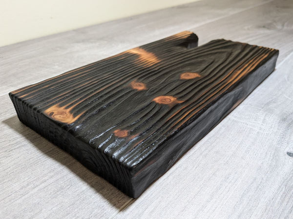 douglas fir Yakisugi style display plinth
