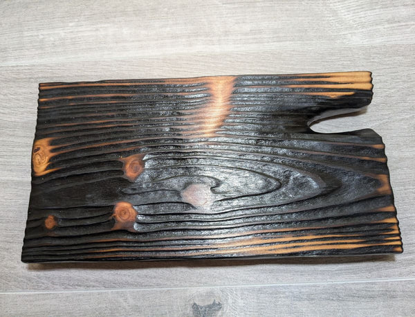 douglas fir Yakisugi style display plinth