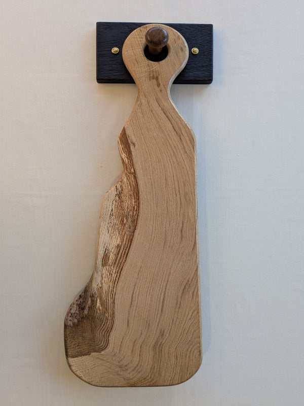 LIVE-EDGE OAK CHARCUTERIE SERVING BOARD & OAK (Yakisugi) WALL HANGER
