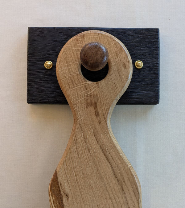 LIVE-EDGE OAK CHARCUTERIE SERVING BOARD & OAK (Yakisugi) WALL HANGER