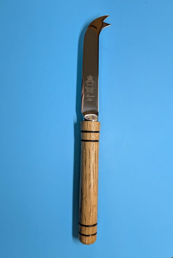 OAK CHEESE WEDGE KNIFE BLOCK - TRUE TO NATURE- WITH CHEESE KNIFE (blockA7)