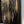 Douglas Fir & flame painted copper maple leaf wall art display piece hanging on a wall very close up view of Yakisugi wood grain finish