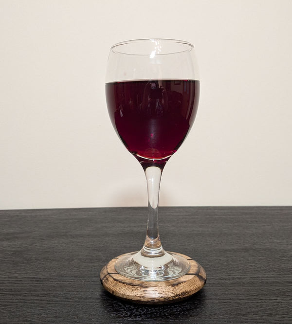 DECORATIVE OAK 'BARREL LID STYLE' COASTER