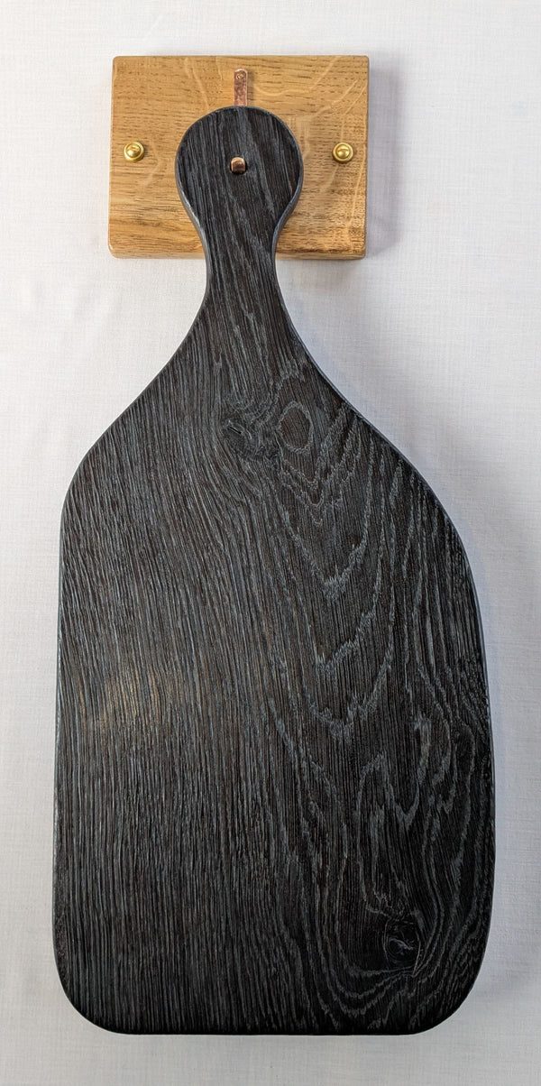 OAK YAKISUGI SERVING BOARD (MEDIUM SIZED) with OAK WALL HANGER