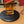 YAKISUGI OAK 'BARREL LID STYLE' DISPLAY PLINTH WITH COPPER OAK LEAF COASTER