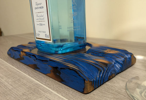 DOUGLAS FIR (Yakisugi Style) DISPLAY PLINTH WITH COPPER FLAME-PAINTED INSERT
