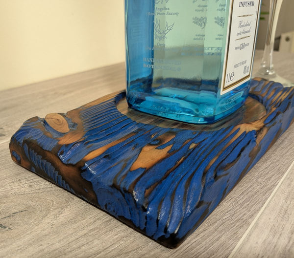 DOUGLAS FIR (Yakisugi Style) DISPLAY PLINTH WITH COPPER FLAME-PAINTED INSERT
