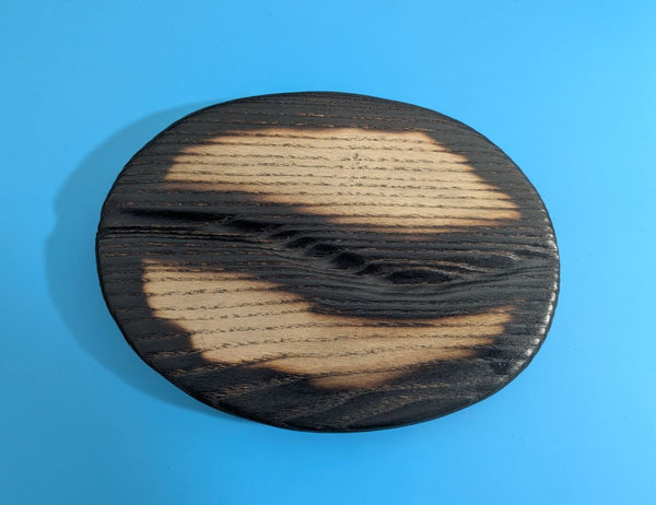 Large coffee bean made in ash wood Yakisugi style