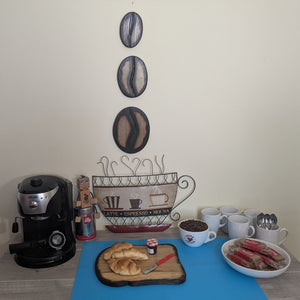 Set of 3 Ash wood Wall Art  coffee beans on wall 