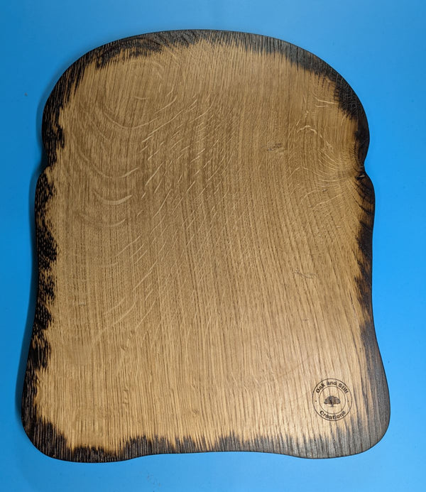 'TOAST-STYLE' OAK SERVING BOARD (with burnt edge)  - LARGE
