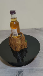 scotch on the rocks oak display plinth with copper flame-painted insert video clip