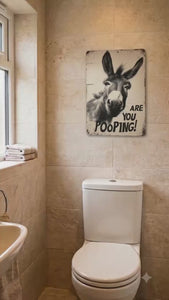 AI VIDEO CLIP OF THE DONKEY VINTAGE-STYLE METAL SIGN WALL ART  -BRAYING WITH SOUND